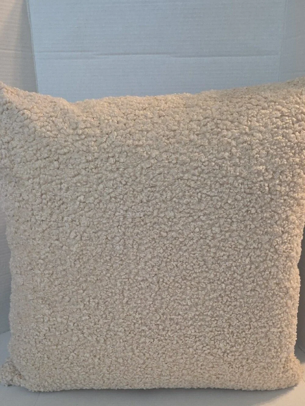 Crate&Barrel Elton Sherpa Cream/Beige Accent Pillow Cover